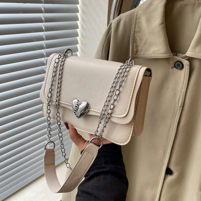 Trendige Street Style Pu-Leder Schultertasche Für Damen Schick Frühling 2024 Quadratisch Crossbody
