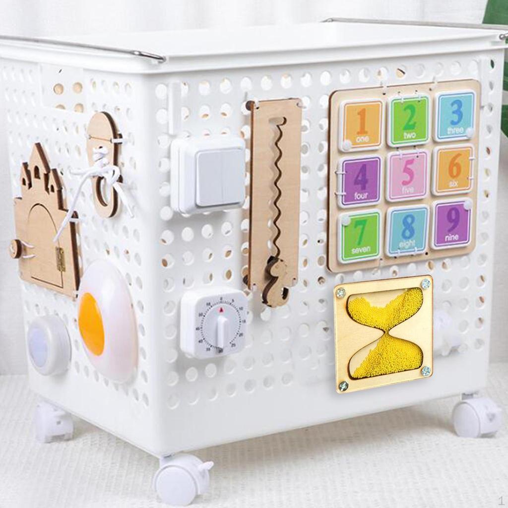 Busy Board Wooden Hourglass Motor Skill Early Education Montessori Teaching Accessories for Boy Girl