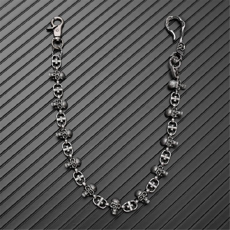 Catena da Cintura Teschio Gotico Accessorio Metallico Retrò Per Personalizzare Jeans Giubbotti Unico