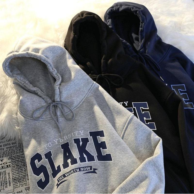 Women Long Sleeve Hooded O Neck Loose Pullovers Female Tops Solid Color Sweatshirts