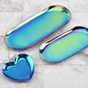 4Pcs/set Metal Storage Tray Oval Heart-shaped Tray Snack Fruit Cosmetics Jewelry Organizer Collect