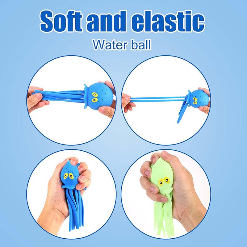 4 Colors Cute Kids Bath Squeeze Toys Stress Relief Ball Floating Water Absorbing Octopus Swimming Play Toy For Holiday Gifts