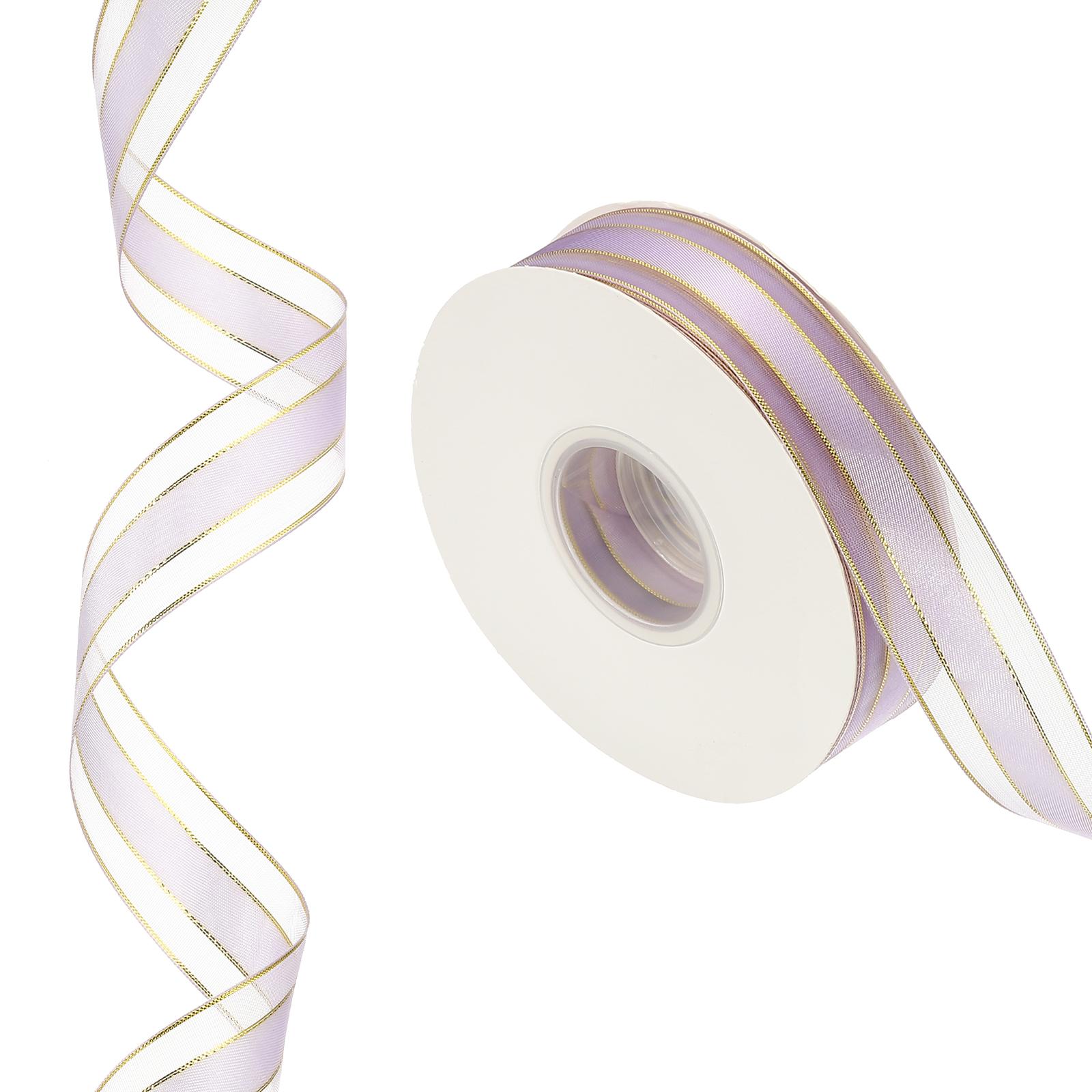 

Organza Chiffon Ribbon Candy Satin Striped Sheer Craft Ribbons for Bows Making Gift Wrapping Wreath 50 Yards x 1 Decoration 50 Yards x 1in