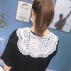 Vintage Palace Style Women False Fake Collar Hollow Out Crochet Lace Half Shirt Necklace Shawl Bowtie