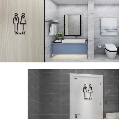 Einkaufszentren Büro Toilettenschild Acryl 3D Waschraum Tür Wandaufkleber WC Beschilderungstafel Kunst Hotel Heimdekor
