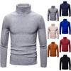 Men's Long Sleeve Solid T Shirt Cozy High Neck Turtleneck Pullover Sweater Top Ideal For Cool Days