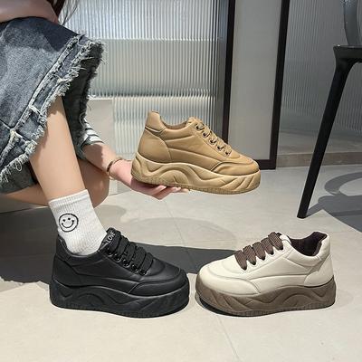Spring New Bread Shoes Female Student Ins Fashionable All-Matching Platform Shoes Spring and Autumn Casual Shoes