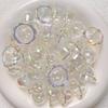 10pcs DIY Flower Bead Caps Transparent Keychain Pendant New Petal Charms Beads  Earring Jewelry