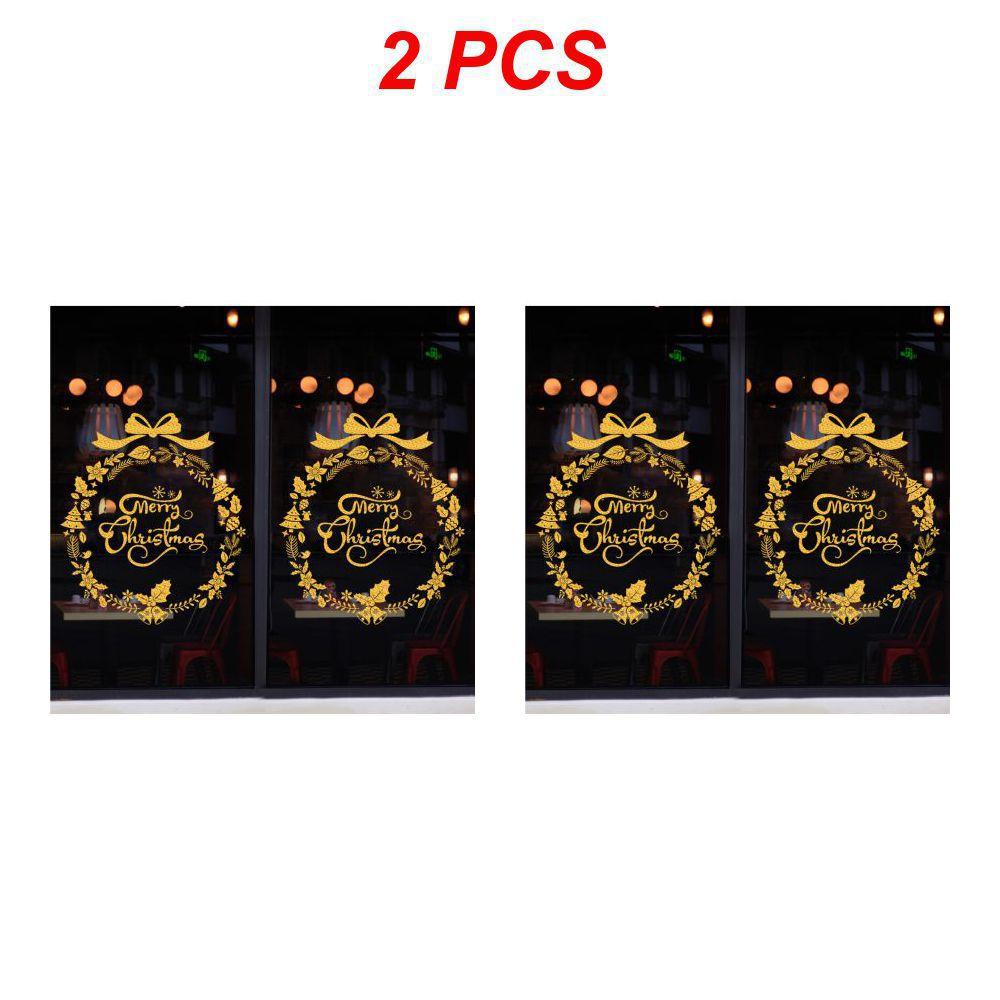 1/2/4PCS New Year Wallpaper Christmas Glitter Snowflake Window Sticker Electrostatic Wall Stickers Snowflake Door Glass Decor