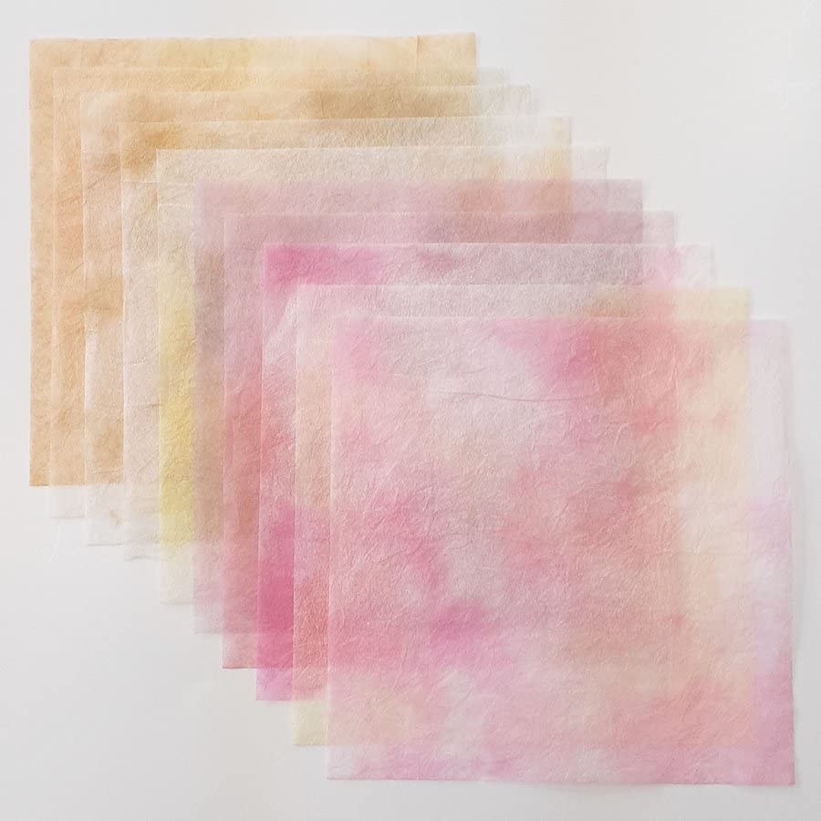 Horindo Traditional Handmade Dyed Japanese Washi Paper Set - 20 Colors, 2 Sheets Each, 15cm X 15cm
