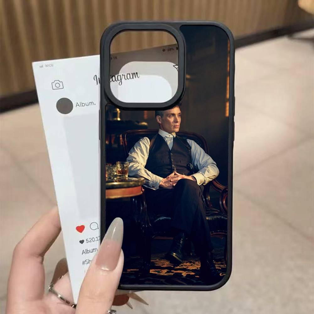 Movie P-Peaky B-Blinders Black Silicone Hard Plastic Phone Case For Iphone 17 Air 16 15 14 13 12 11 Pro Max PC+TPU Case