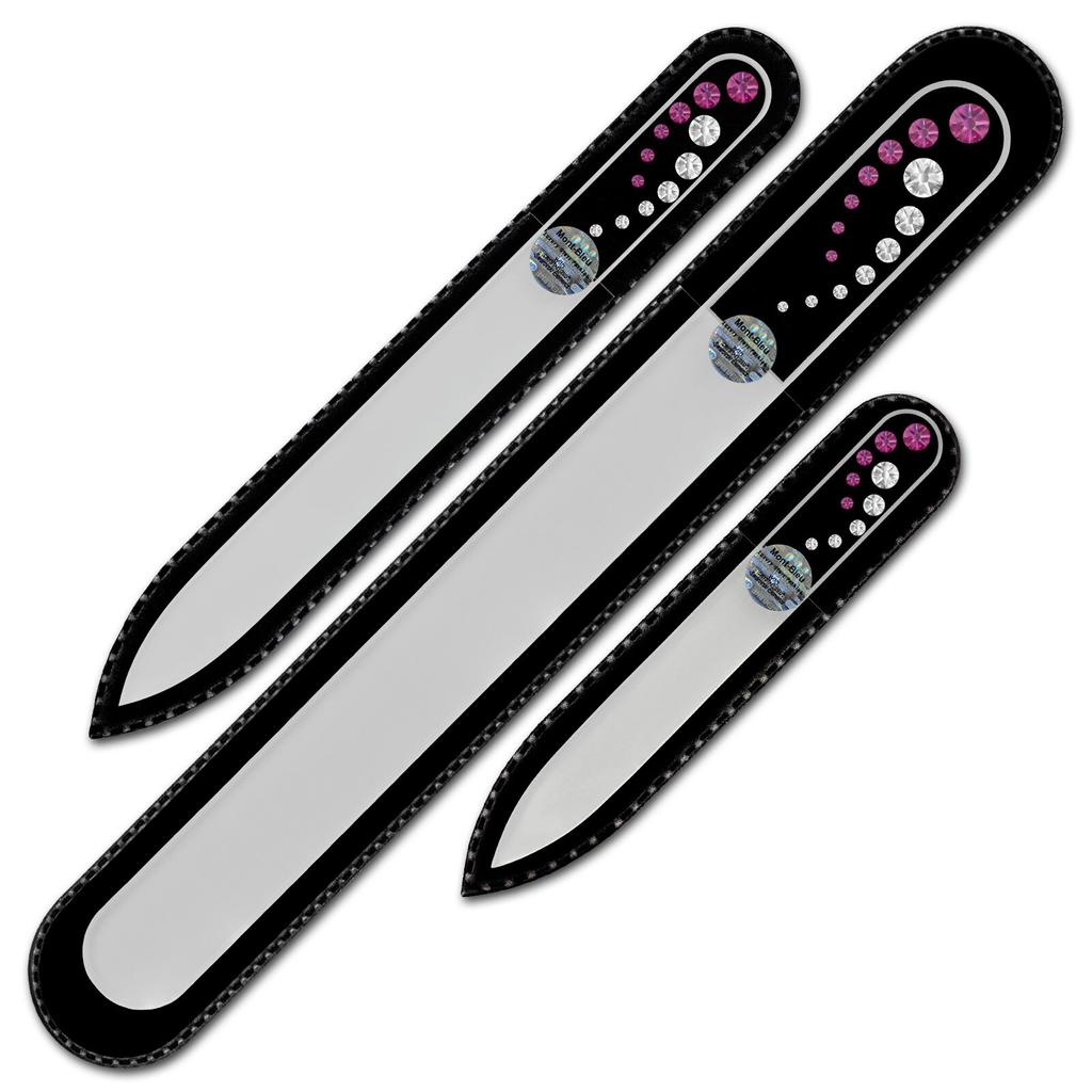 3-teiliges Nagelfeilen-Set mit Kristallen für Damen CO-BMS