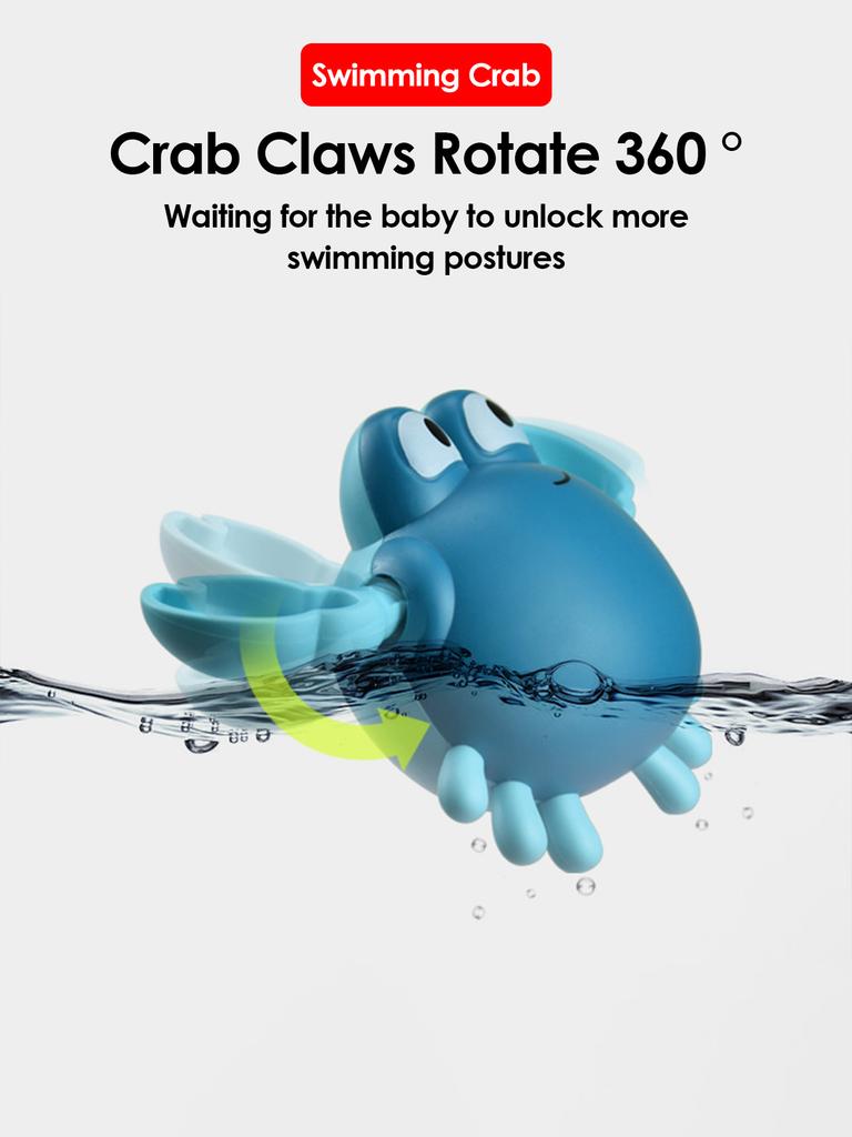 1Pcs Cartoon Crab Bath Toys For Kids Swimming Pool Water Play Game Chain Clockwork Baby Toys