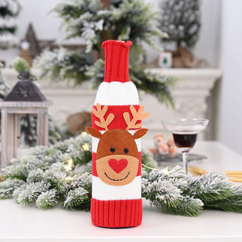 Party Table Decor Xmas Gift Santa Claus Wine Bottle Cover Bottle Dress Up Christmas Ornaments