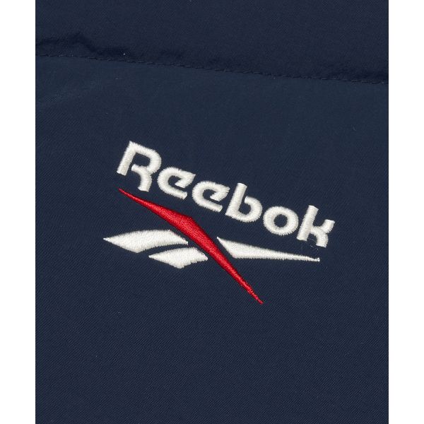 Reebok Color Block Stand Collar Zipper Long Sleeve Down Jacket Unisex Outerwear Navy-Blue REJU4FD54N3