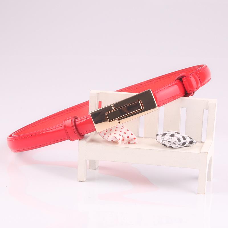 New Women's Trendy Pair-buckle Adjustment Thin Belt, Versatile Dress Decoration Candy Color Belt