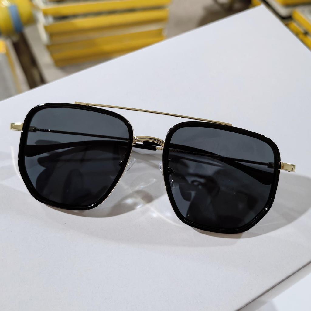 Trendy čtvercové sluneční brýle Módní Vintage Dvojitý můstek Ležérní sluneční brýle Dámské Stylové Nadrozměrné Značkový design Stínidla