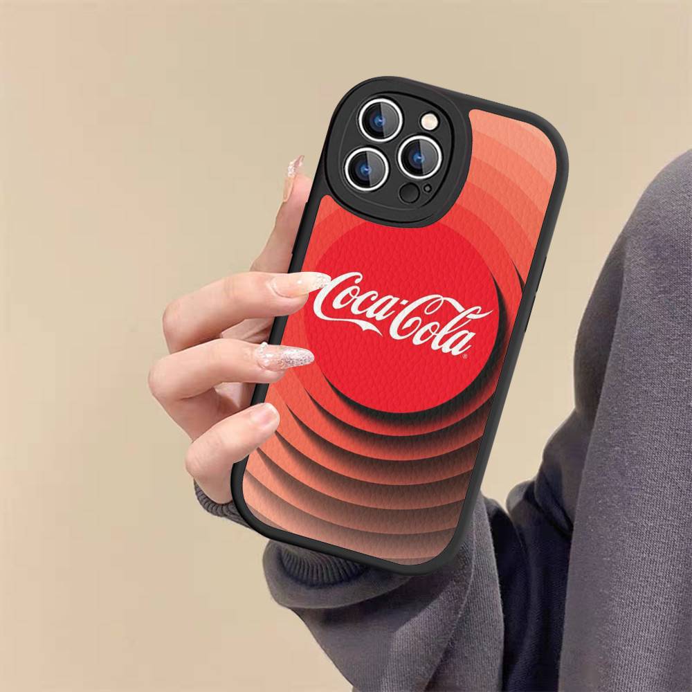 

Логотип C-Coca C-Cola Модный Кожаный Чехол для Телефона IPhone 16 15 14 16E 13 12 11 Pro Max Plus iphone XS MAX