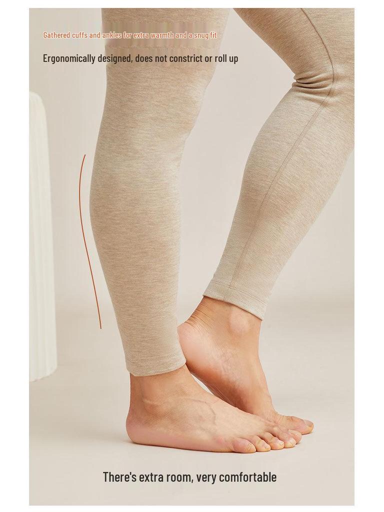 Men's Thick Fleece-Lined Cashmere Silk Base Layer Set for Winter