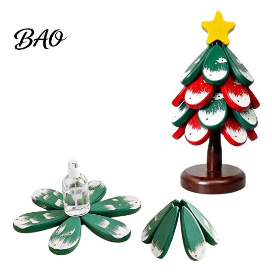 Foldable Pot Holder Christmas Tree Wooden Trivets, Durable Pine Wood Potholders with Storage Stand, Kitchen Countertop Protector Heat Resistant
