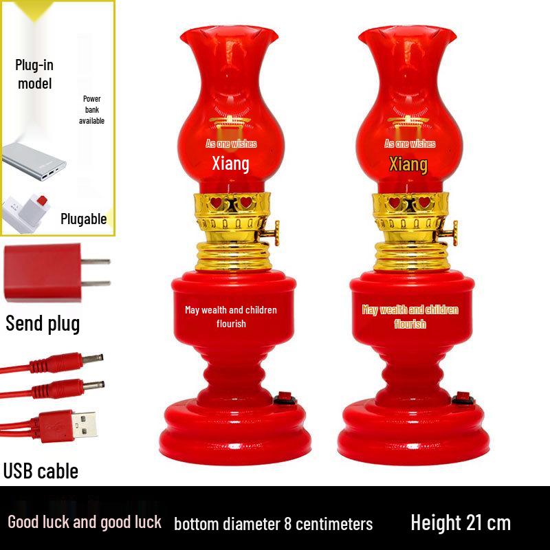 Neue Einzug-Doppelglück Steckerleuchten - Hochzeits- & Einweihungs-Petroleumlampen-Stil.
