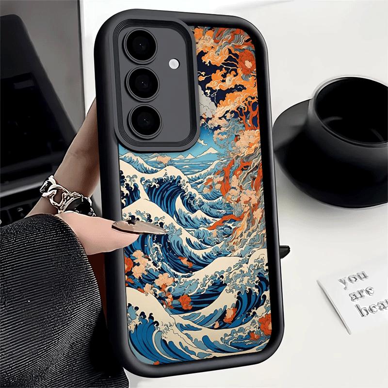 Japanese Wave Kanagawa Surfing Soft Phone Case for Samsung Galaxy S26 Ultra S25 Edge S24 S23 S22 Plus S21 S20 FE 5G Shell Silico