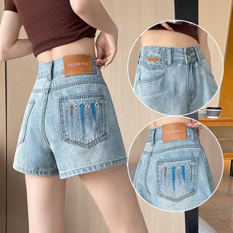 

Women s High-Waisted Embroidered Denim Shorts - Summer 2025 Harajuku Style 3XL: Height 155-165 CM (150-165 lbs)