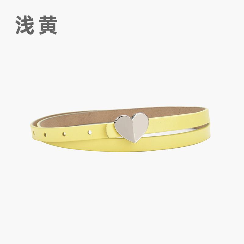 Leather Belt Women'S Thin Jeans With Decoration And Dress Pants Simple Style Heart-Shaped Belt