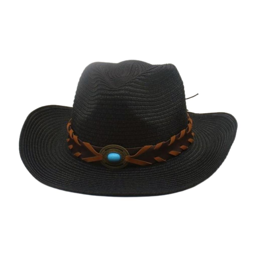 Premium Prärie Cowboyhut Sonnenschutz Sonnenhut Reise Strand Stroh Berühmter Strohhut