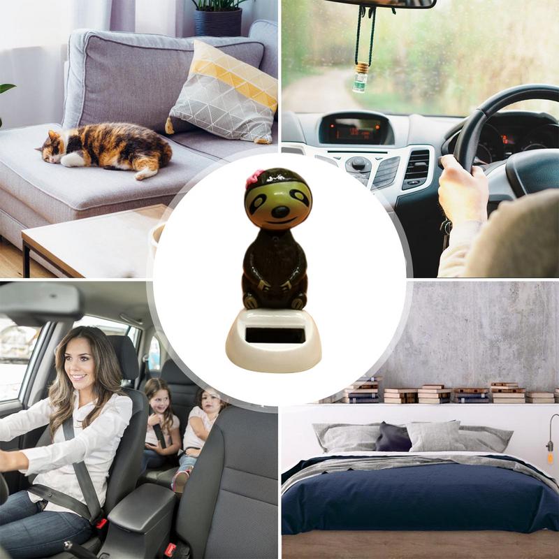 Car Dashboard Bobblehead Toy Solar Powered Sloth Solar Powered Shaking Hand Doll Sloth Animated Bobble Dancer for Car Table Home