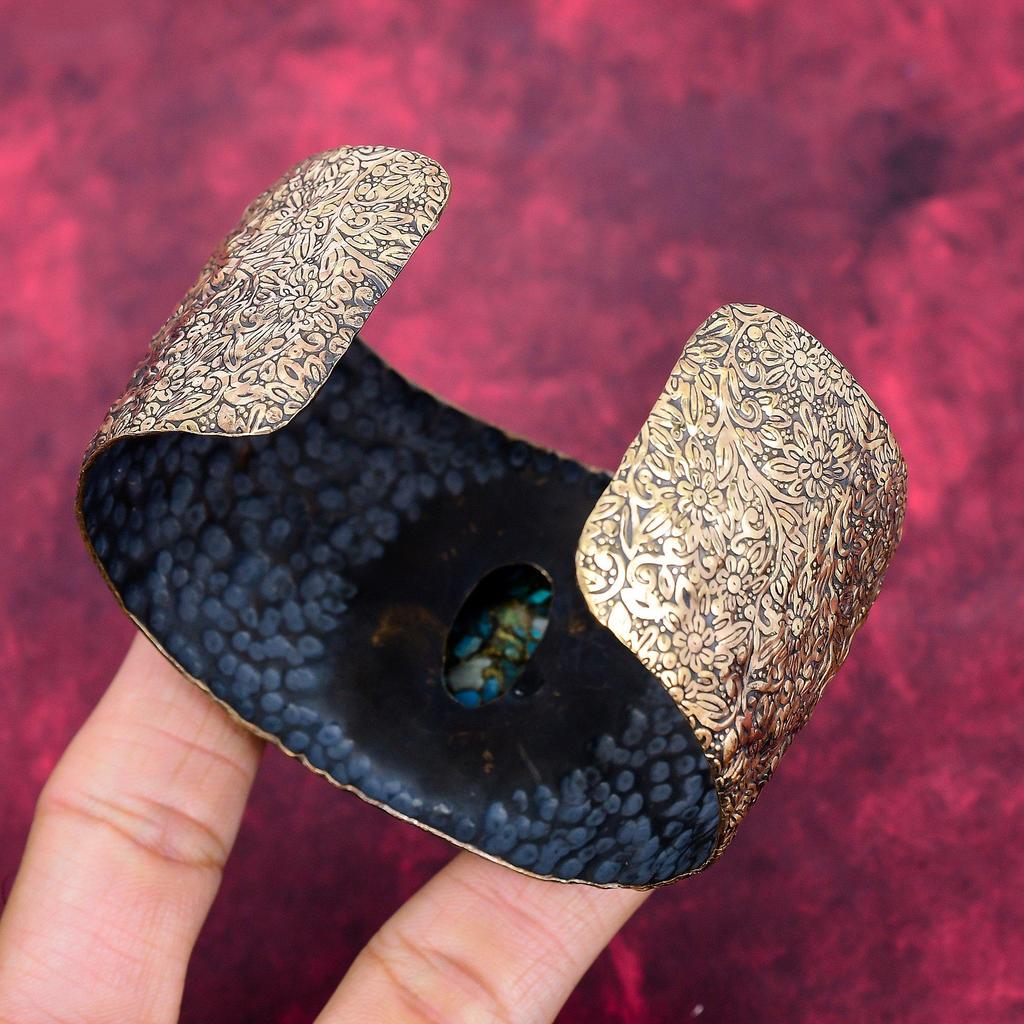 Copper chrysocolla bangle gemstone cuff bracelet copper wire wrapped bangle adjustable cuff bracelet handmade copper jewelry gifts for women