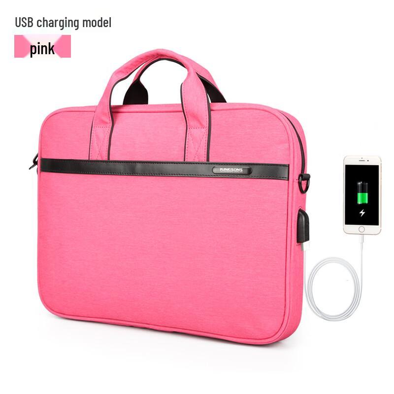 Jinshengs Business Lightweight USB Charging Laptop Shoulder Bag 14 inch