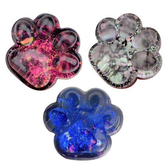 Clear Cat Paw Squeeze Toy Anxiety Stress Relief Glitter Kitten Paw Pinch Sensory Toy