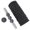 Foam Massage Roller Set Hollow Muscle Relax Portable Fitness Yoga Stick for Waist Neck BackBlack Four Piece Suit