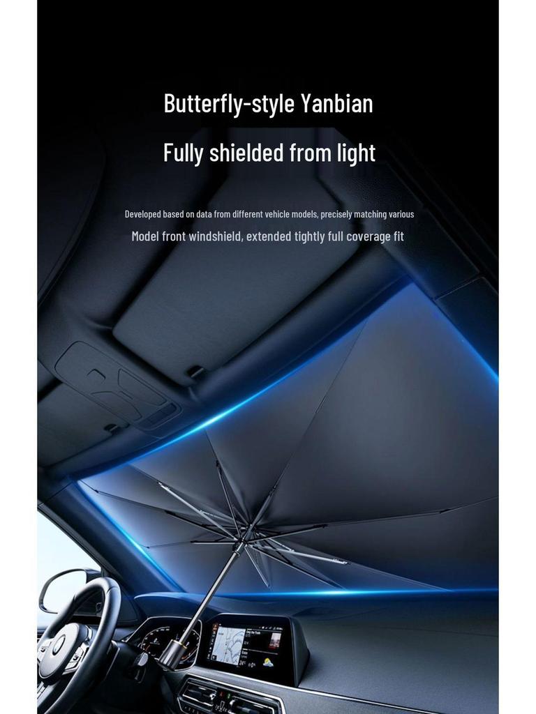 Car Sunshade Visor, Heat Insulation Curtain for Front Windshield Summer Protection.