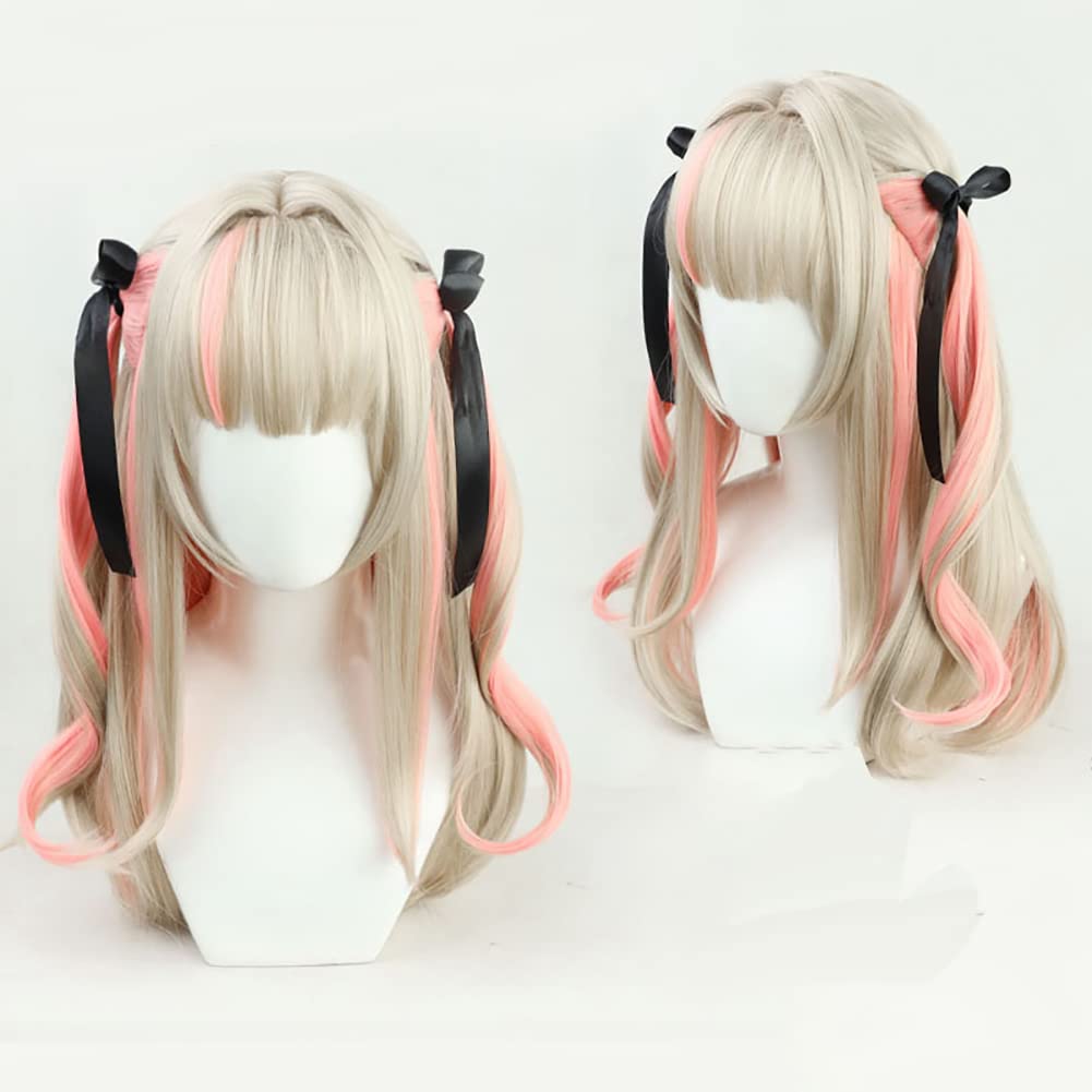 ABUNDANTDOODS Makai no Ririmu Cosplay Medium Full Perfect for and Includes Hair Ornaments and 4 Types Wig, Length, Heat-Resistant, Wig, Events,