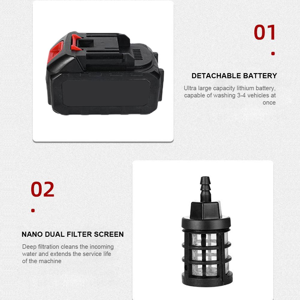 70BAR Max Automobilová Bezdrátová Vodní Pistole 12V 200W EU/US/UK/AU Zástrčka Vysokotlaký Čistič Myčka 7-10M Stříkání Stroj na Mytí Aut