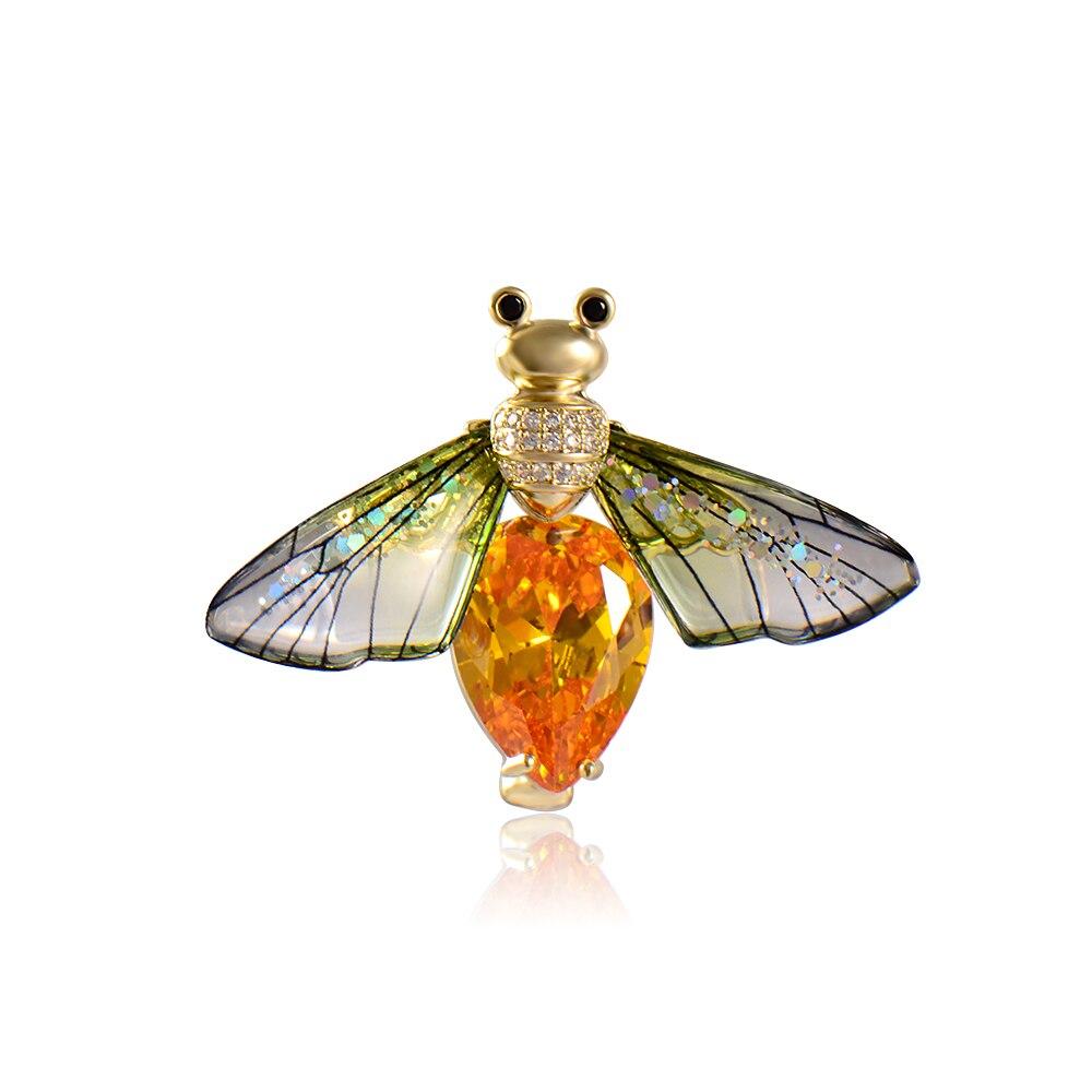 

Blucome красивые красочные блестящие броши в форме пчелы в форме насекомых для женщин и девочек, костюм, шарф, булавки для хиджаба, качественная медь, новая мода жёлтый