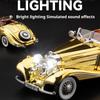 1:24 500K Atlantic Cars Toy Alloy Models with Light Sound Doors Opened Miniature Car Wheel Steering Vehicles Collect Souvenirs