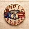 Akizuki Trading US Route 66 Wall X Antique Embossed Clock HLCQ5424 (Akizuki) Clock, 40cm D3cm,