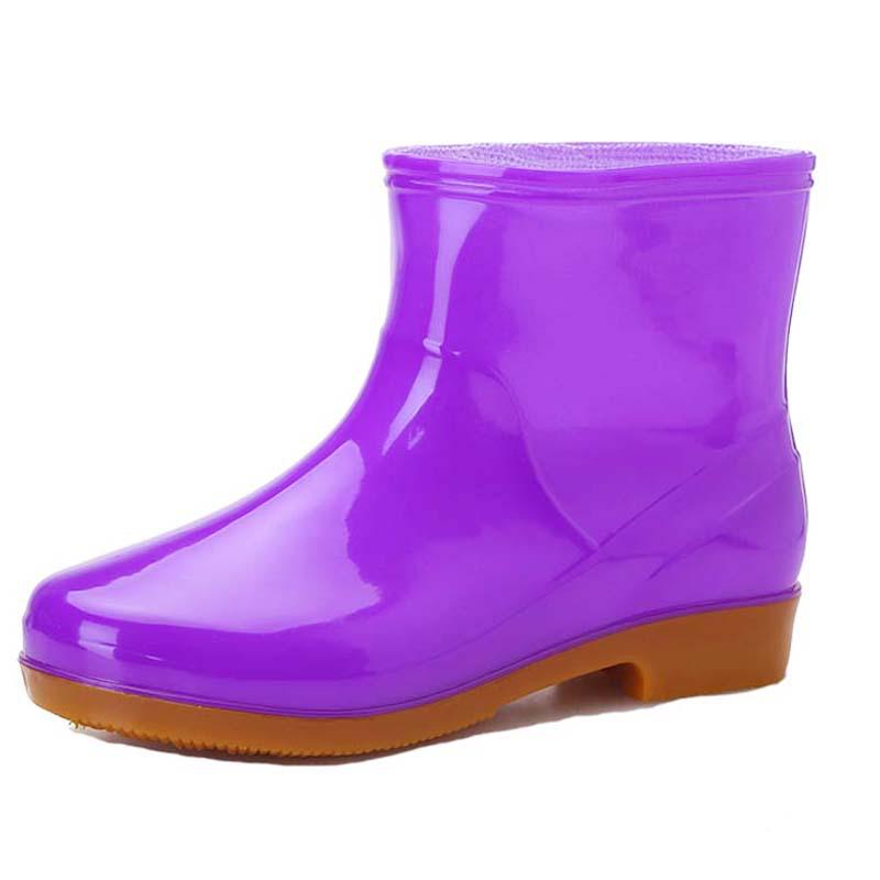 Women's Oxford Sole Waterproof Short Rain Boots - Non-Slip Fashion Outerwear Rubber Shoes