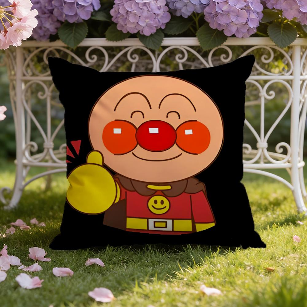 Cute A-Anpanman anime Cushion Cover Home & Car Dual-Scene Pillow Cover: Reversible for Premium Comfort