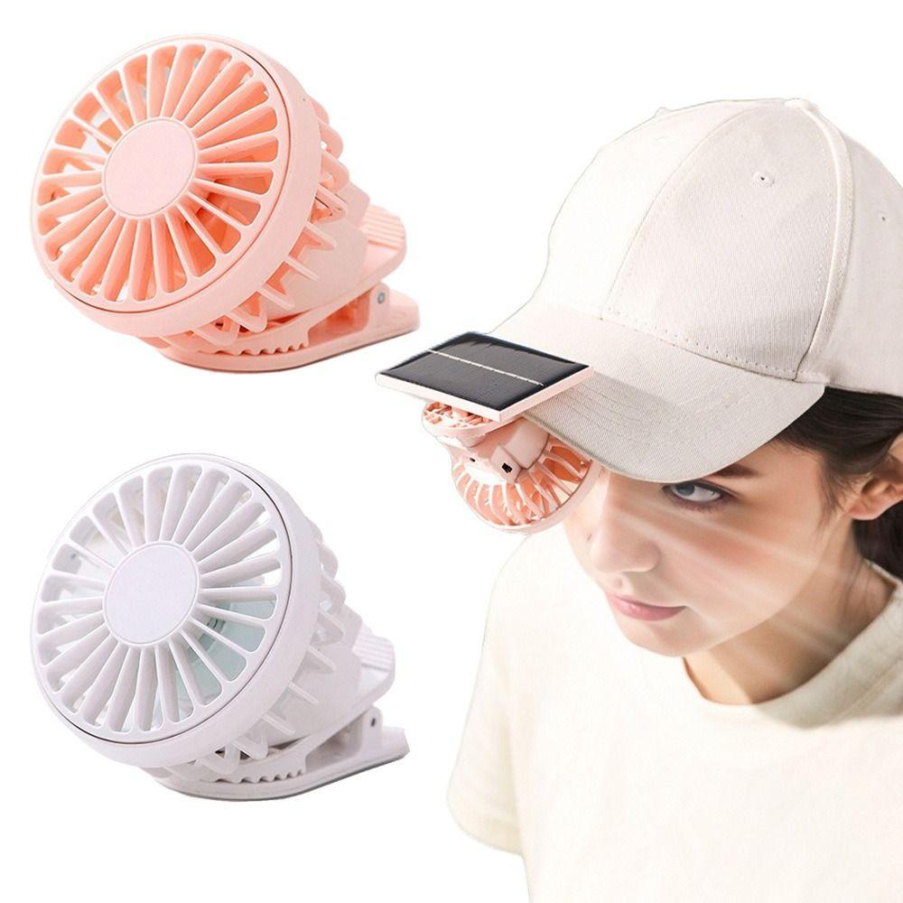 Low Noise Portable Solar Fan Adjustable Small Air Cooler Convenient Mini Solar Powered Fan  Sports