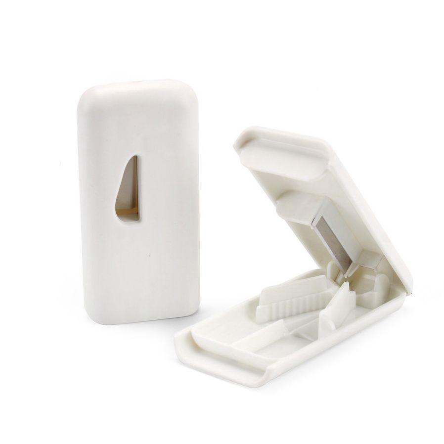 Portable Pill Cutter & Splitter Box for Travel - Compact Medicine Divider for Kids
