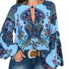 Dámská košile Barevný potisk Dlouhé rukávy Posádka Výstřih Bohaté barvy Retro Volný svetr Etnický styl Kulatý výstřih Dámská halenka Ženy Oblečení