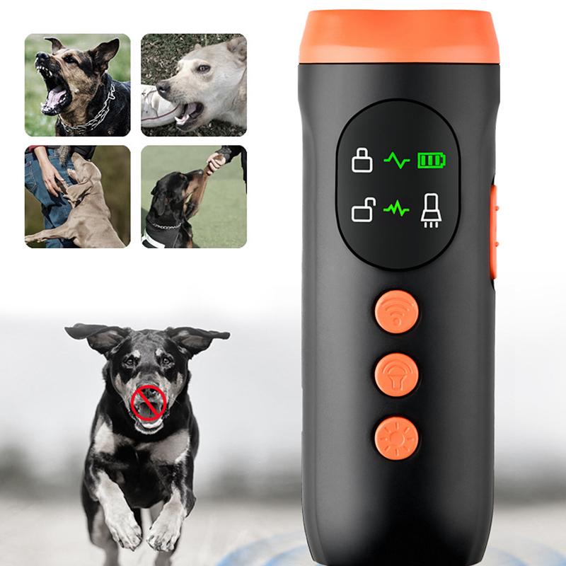 Dispozitiv Ultrasonic de Respingere a Câinilor de Companie, Deterent pentru Lătratul Câinilor cu Lanternă LED, Repelente Reîncărcabile pentru Dresajul Câinilor, Instrument Anti-Lătrat