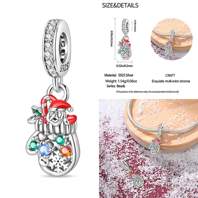 Copper Snowman Beads Christmas Bell Charms Fit 3Mm Women Bracelet Diy Accessories Christmas Gift Fine Jewelry