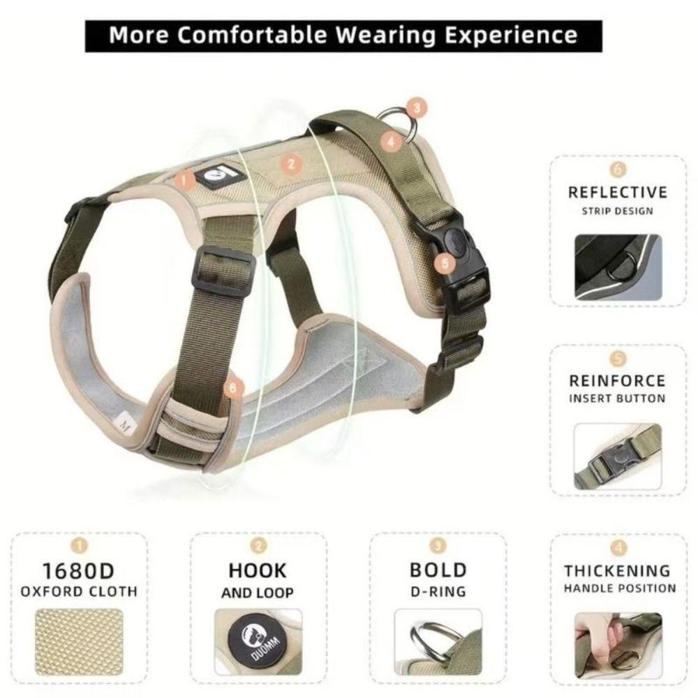 Shockproof Dog Leash Vest Wear-resistant Anti-chew Dog Chest Strap Reflective Adjustable Dog Leash