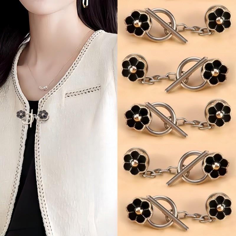 

5sets Metal OT Button Up Clothes With No Sewing, Mother Button Up, Coat, Sweater, Cardigan, Women s Decorative Brooch Button