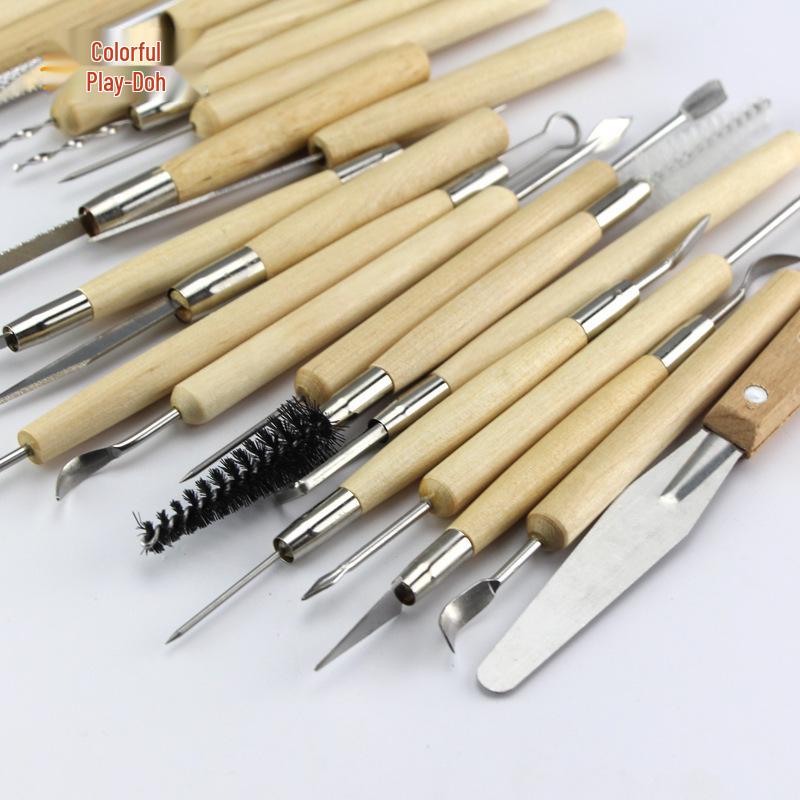 22-teiliges Töpfer- und Tonmodellierwerkzeug-Set: Spitzenmesser, Schnitzmesser, Öltonwerkzeuge